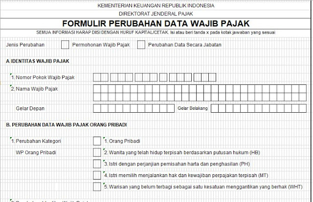 You are currently viewing Perubahan Data Wajib Pajak