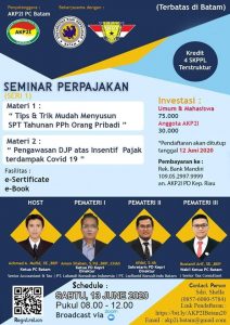 Read more about the article Seminar Perpajakan Kerjasama AKP2I PC Batam Dengan Universitas Riau Kepulauan