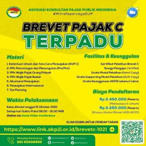 Read more about the article Pelatihan Brevet Pajak C Terpadu Bersama Asosiasi Konsultan Pajak Publik Indonesia (AKP2I)