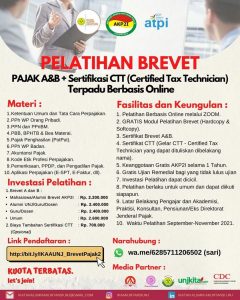 Read more about the article Pelatihan Brevet A&B, Serta Sertifikasi CTT (Certified Tax Technician)