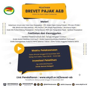 Read more about the article Pelatihan Brevet Pajak A&B Online Via Zoom Video Conference Bersama AKP2I Pusat