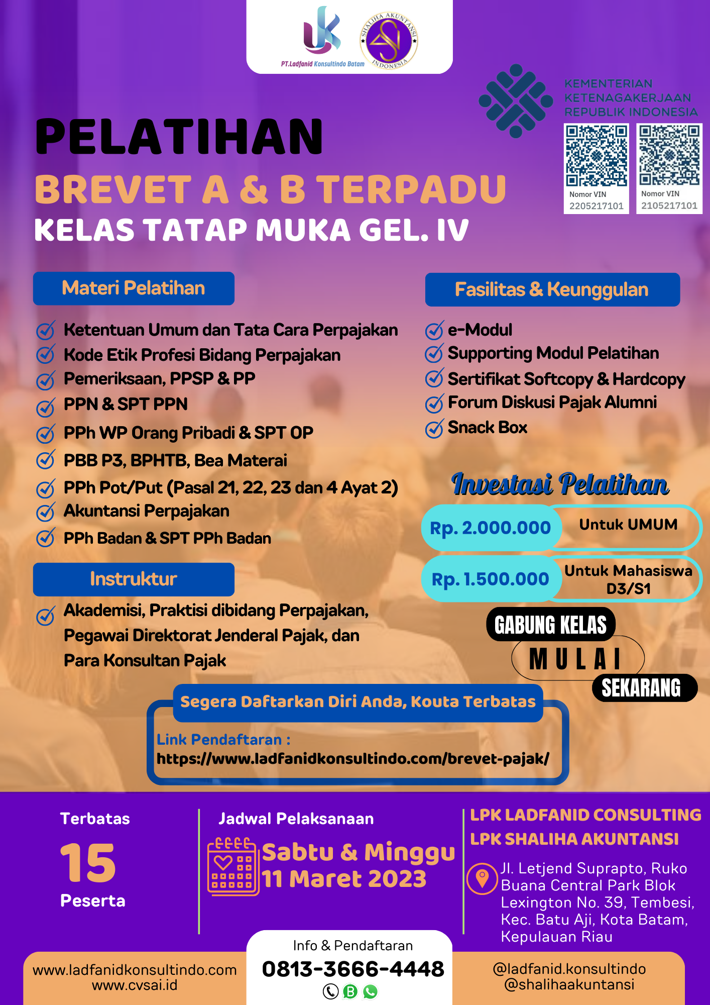 Read more about the article Pelatihan Brevet AB Terpadu Batam (Gel. Ke 4 Tatap Muka)