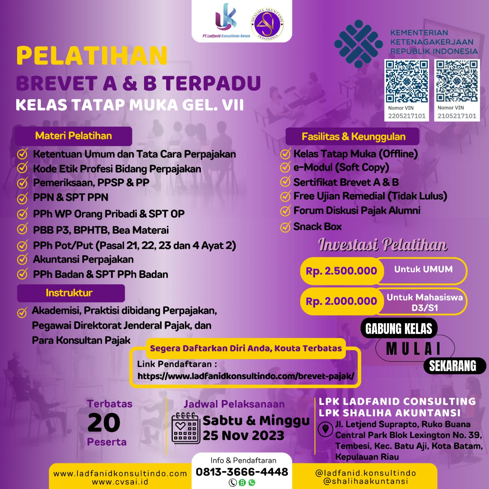 Read more about the article Pelatihan Brevet AB Terpadu Batam (Gel. Ke 7 Tatap Muka)
