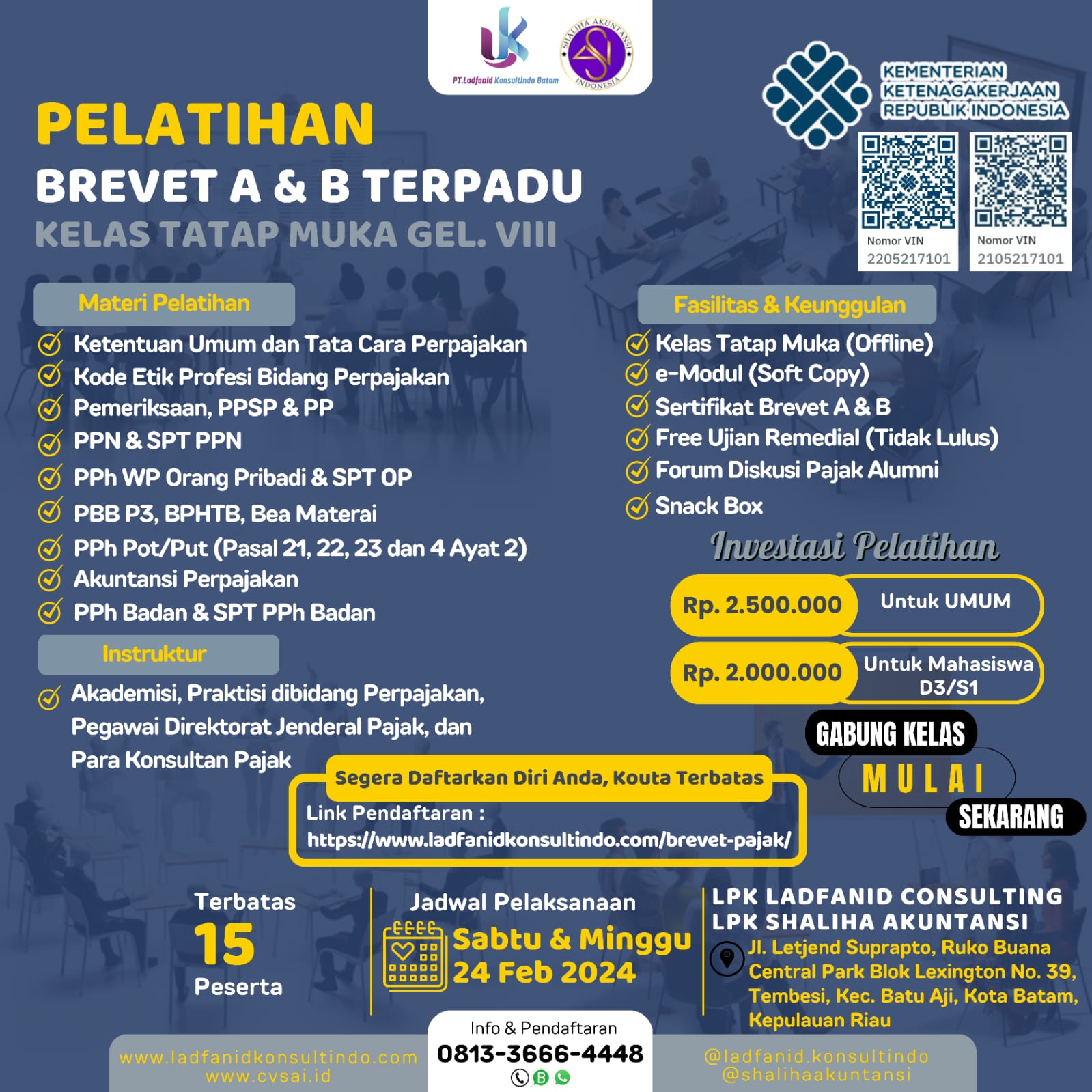 Read more about the article Pelatihan Brevet AB Terpadu Batam (Gel. Ke 8 Tatap Muka)